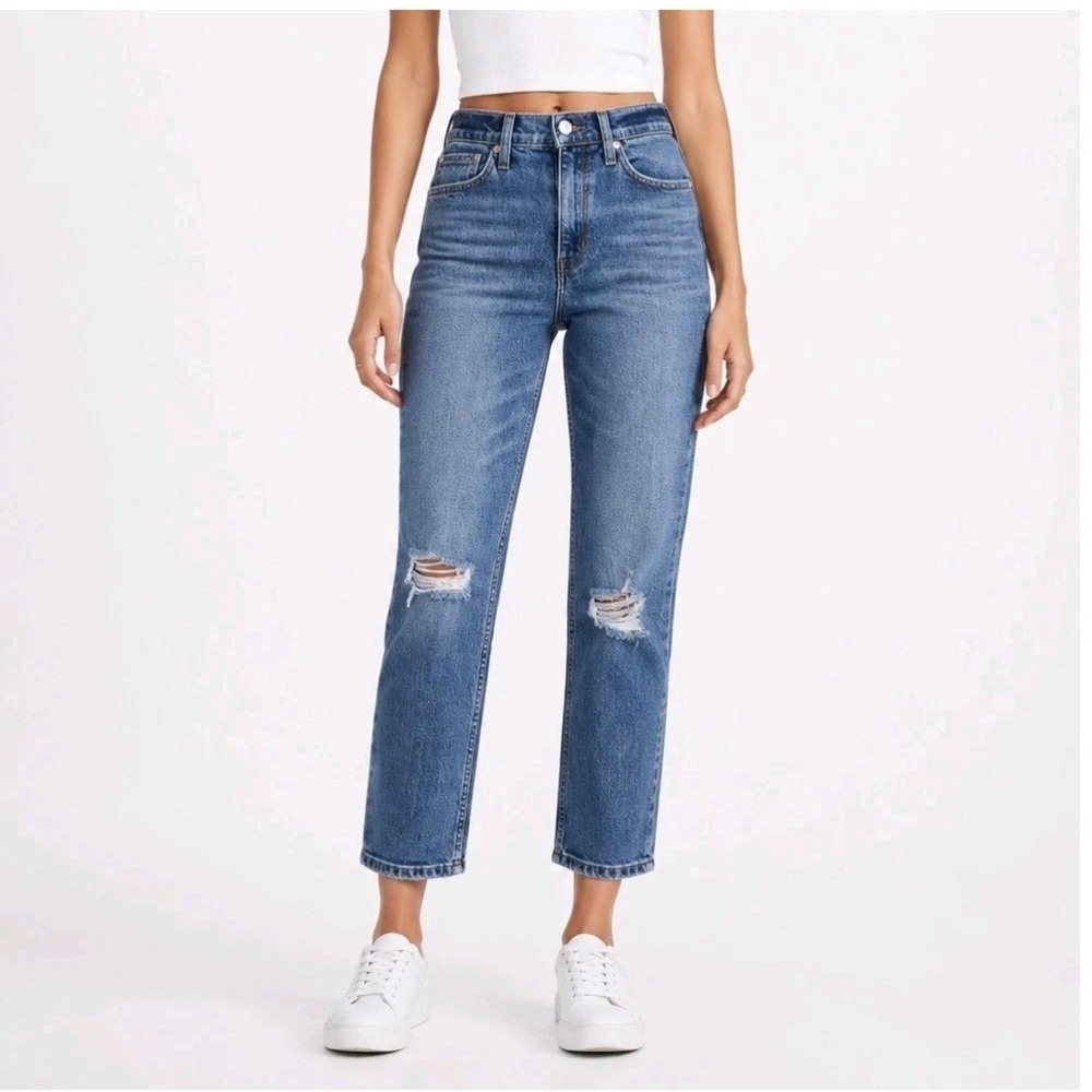 AYR Jeans 26 Blue Denim Yes Yes Yes High Rise Distressed Straight Leg Casual
